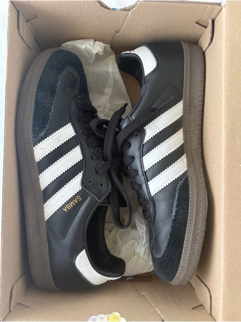 adidas Black and White Samba Leather Sneakers
